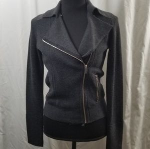BANANA REPUBLIC merino moto jacket sweater S soft